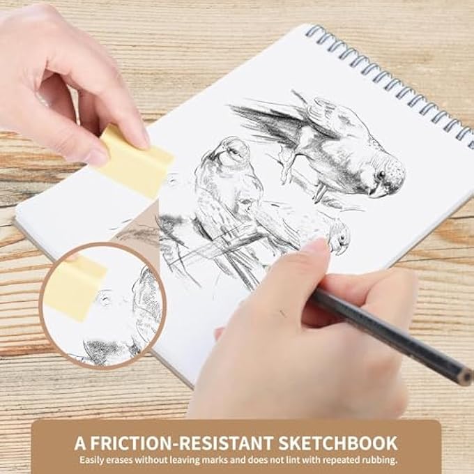 SKETCH BOOK, 3 PCS A5 SMALL SKETCH PAD, DRAWING BOOK SPIRAL NOTEBOOK, ACID FREE ART SKETCHBOOK, 60 PAGES/ 30 SHEETS SKETCH PAD, SMALL DRAWING NOTEBOOK FOR PAINTING BEGINNERS, ARTISTS - Image 3