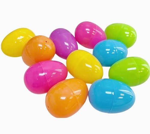 GIFTEXPRESS Plastic Bright Easter Egg Assortment 50 Pcs Perfect for Easter Egg HuntSurprise EggEaster Hunt - Image 1