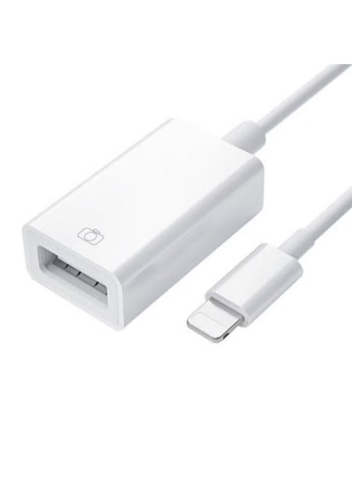 Yesido GS10 Lightning to USB OTG Adapter for iPhone & iPad – Plug & Play Connector for Data Transfer, Flash Drives, Keyboards, Mice & More, High-Speed Sync & Charging – White - Image 1