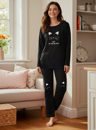 طقم بيجامة - أسود