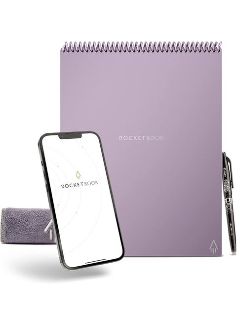 Flip Smart Reusable Notebook – Letter Size (8.5" x 11") – 32 Pages, Dot-Grid, Includes Pilot FriXion Pen & Microfiber Cloth