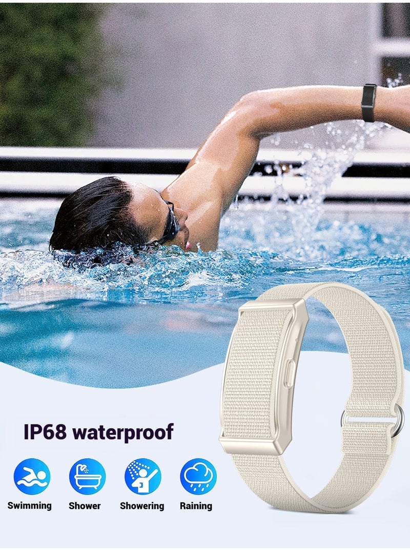 LBMT سوار ذكي مع جهاز مراقبة الأكسجين في الدم/ضغط الدم،جهاز تتبع اللياقة البدنية الصحي ببطارية طويلة مع شريطين،تطبيق مجاني، جهاز مراقبة معدل ضربات القلب أثناء النوم لتتبع النشاط لنظام Android iOS (أبيض + فضي) - Image 3