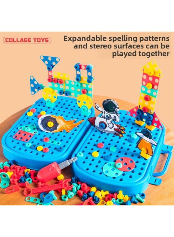 Children's Disassembly And Assembly Matching Screw Toolbox Concentration Training Children's Enlightenment Toys Educational Assembly Electric-Color:Animal 362pcs [including Electric Drill]]  - Image 5