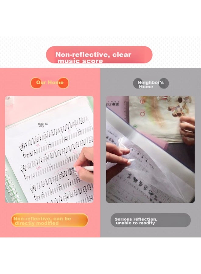 Tianse Morandi Music Folder A4/40 Pages, Writable Doent Folder, Sheet Music Folder, Piano File Folder, Guitar And Guzheng Music Folder, Non-reflective, Ts-1650, Sky Blue - Image 3