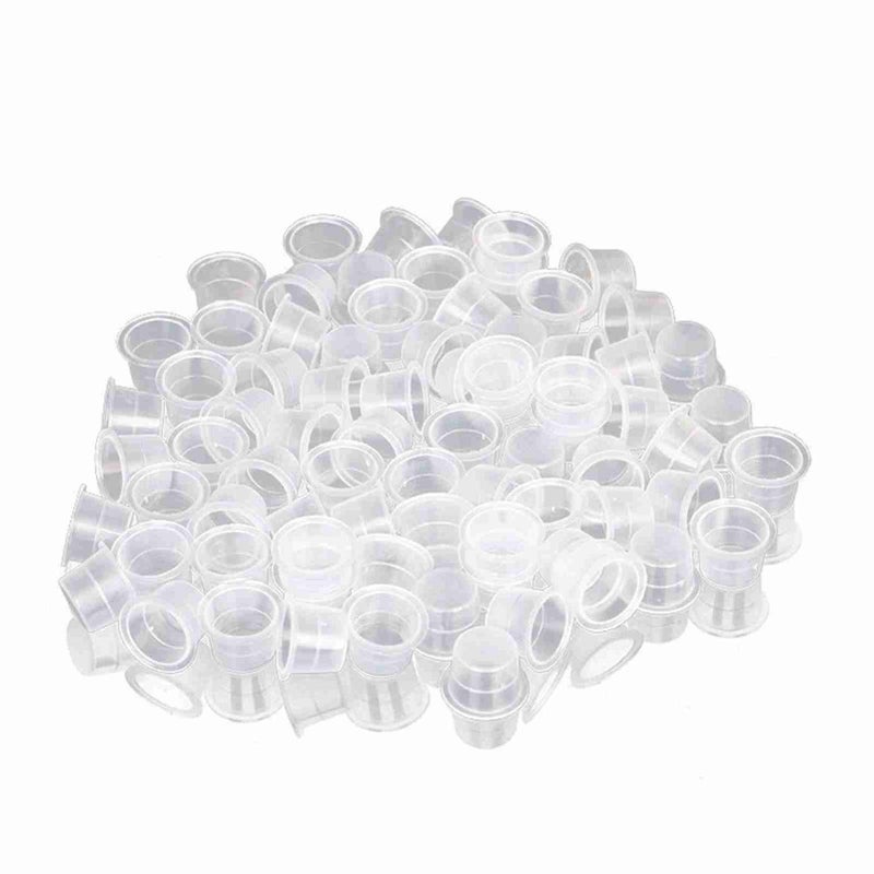 100Pcs/Set Tattoo Ink Cap Cup Container Plastic Permanent Makeup Pigment Accessories Holder (M) - Image 1