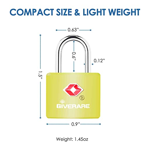 GIVERARE 4 Pack TSA Approved Travel Luggage Locks with Keys, Solid Brass Copper Keyed Padlock, ABS Plastic Covered Small Locks for Suitcase, Backpack, Gym Locker, Jewelry Box-by GIVERARE - Image 2