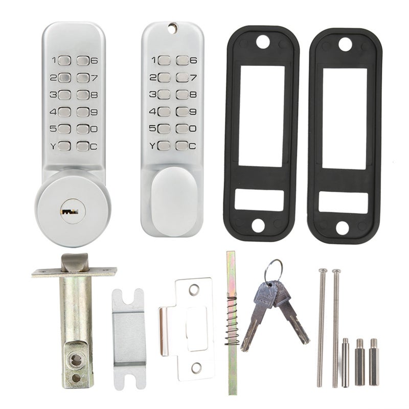 Double Sided Mechanical Lock: Zinc Alloy Material, 1-11 Digit Combination Setting, Battery-Free Mechanized Operation - Waterproof Design, Quiet Sturdy Bolt, Indoor Outdoor Anti-Lock Function for Patio - Image 1