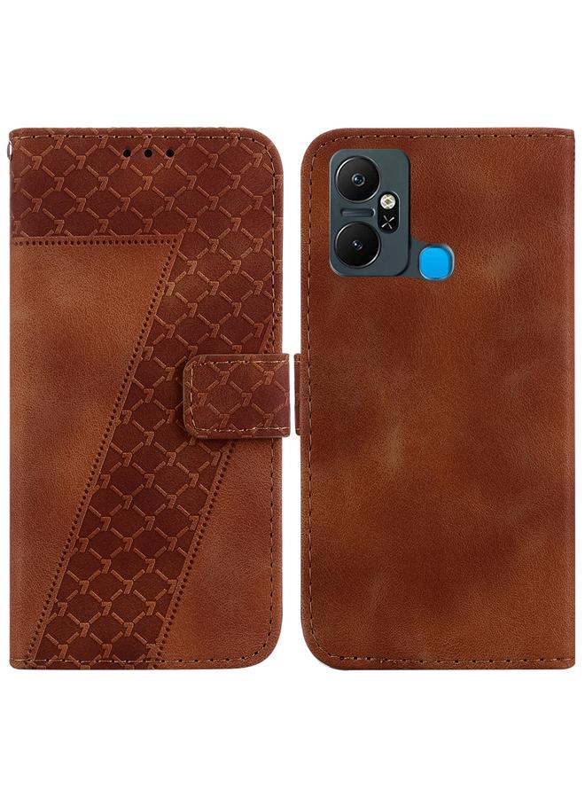 Zaboon Case For Infinix Smart 6 Plus Seven-shaped Embossed Leather Phone Case - Image 1