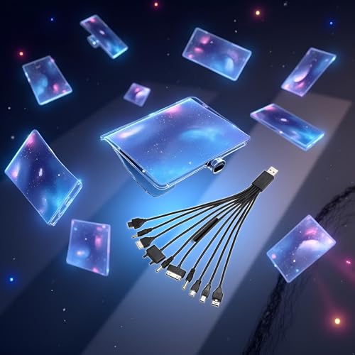 Qintreesify Black 10 in 1 USB Multi Charger USB Cables for Mobile Phones Charging Cord 20cm787in Universal to Multi Plug Cell Phone Cable for Smartphone Wires - Image 3