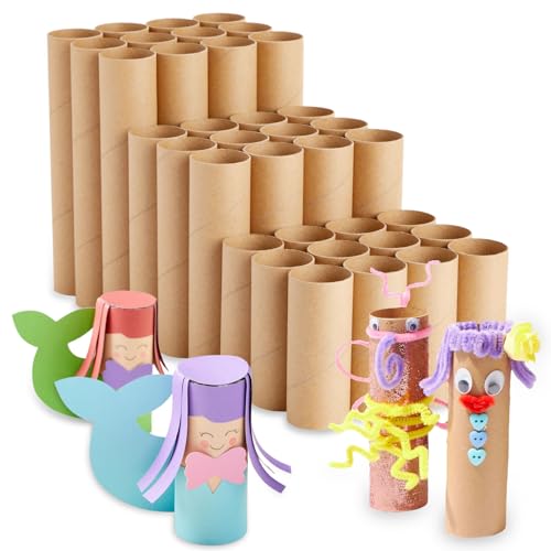 Bright Creations Cardboard Tubes - Toilet Paper Rolls for Crafts & Paper Tubes - Sturdy Project Base & Sculpting Cardboard Rolls for Assorted DIY Art Materials & Supplies - 4, 6 & 8 in, 36-Pack - Image 1