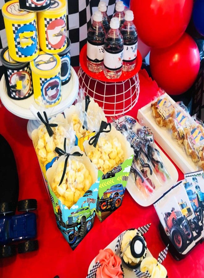 Roaring Good Time Monster Truck Party Popcorn Boxes 12PCS Racing Favor Bags Goody Treat Candy Bags Monster Truck Party Supplies for Themed Birthday Decor Supplies - Image 5