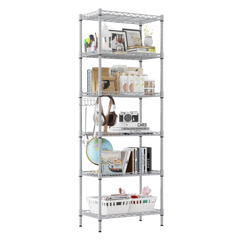 Himimi shelf unit 6Tier Wire Shelving Unit Metal Shelving Unit Free Standing Shelf UnitsHeavy Duty Racking Shelves for Storage with Adjustable Leveling Feet 213 x 114 x 63inchL x W x HSliver