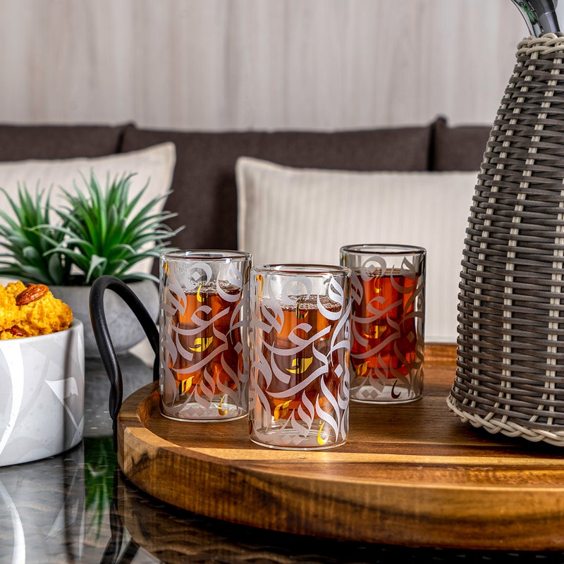 Dallaty gold and grey glass tea cups set 6 pcs - Image 4