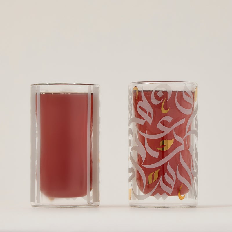 Dallaty gold and grey glass tea cups set 6 pcs - Image 1