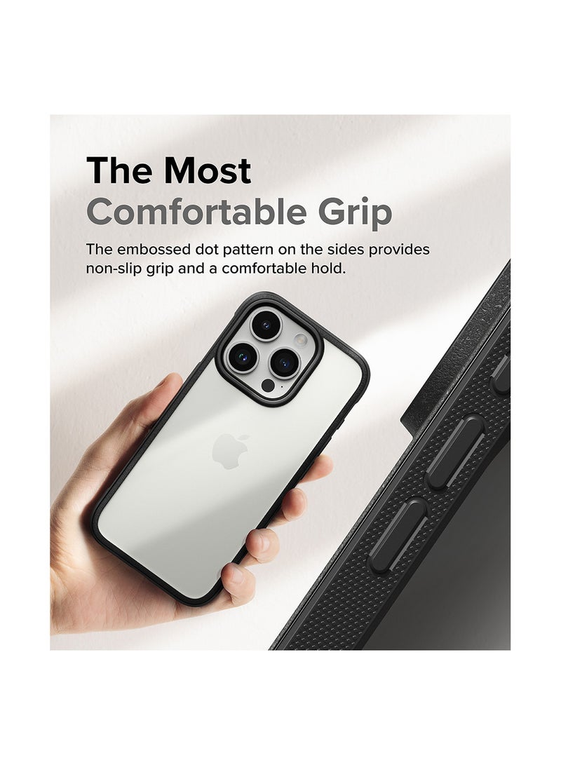 Ringke Fusion Bold No More Discoloration Compatible With iPhone 15 Pro Max Case, Anti-Fingerprint Technology Prevents Oily Smudges Frosted Coating Feels Velvety Soft Phone Cover Matte Black - Image 3