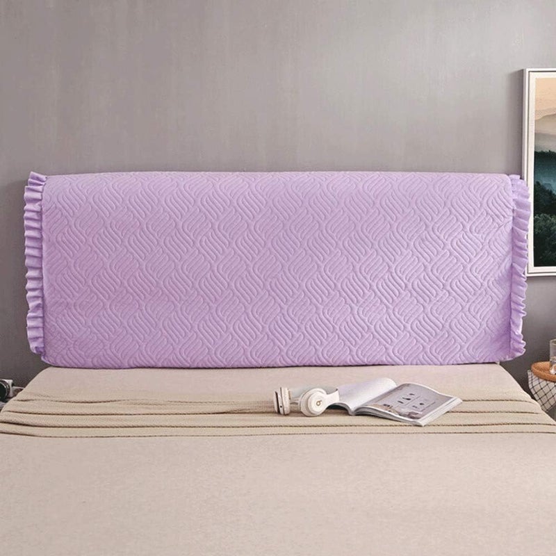 Crystal Velvet Bed Head Double Single Queen King Size All Inclusive Bed Headboard Slip Thicken Cotton Bed Backrest Protector Dustproof for Bedroom Decoration Blue-190cm (Purple 12cm) - Image 2