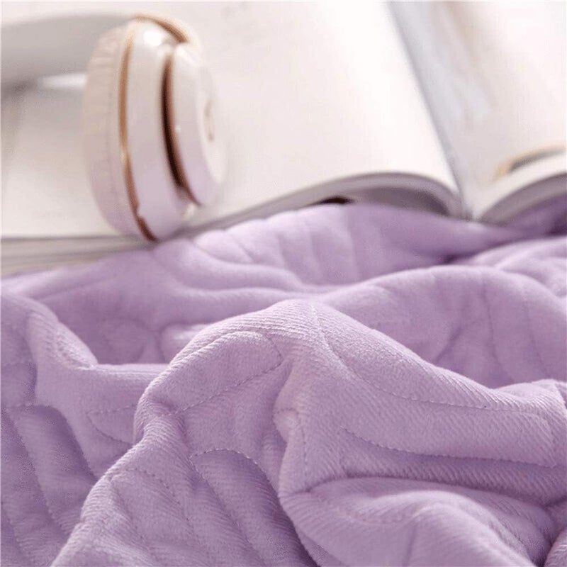 Crystal Velvet Bed Head Double Single Queen King Size All Inclusive Bed Headboard Slip Thicken Cotton Bed Backrest Protector Dustproof for Bedroom Decoration Blue-190cm (Purple 12cm) - Image 3