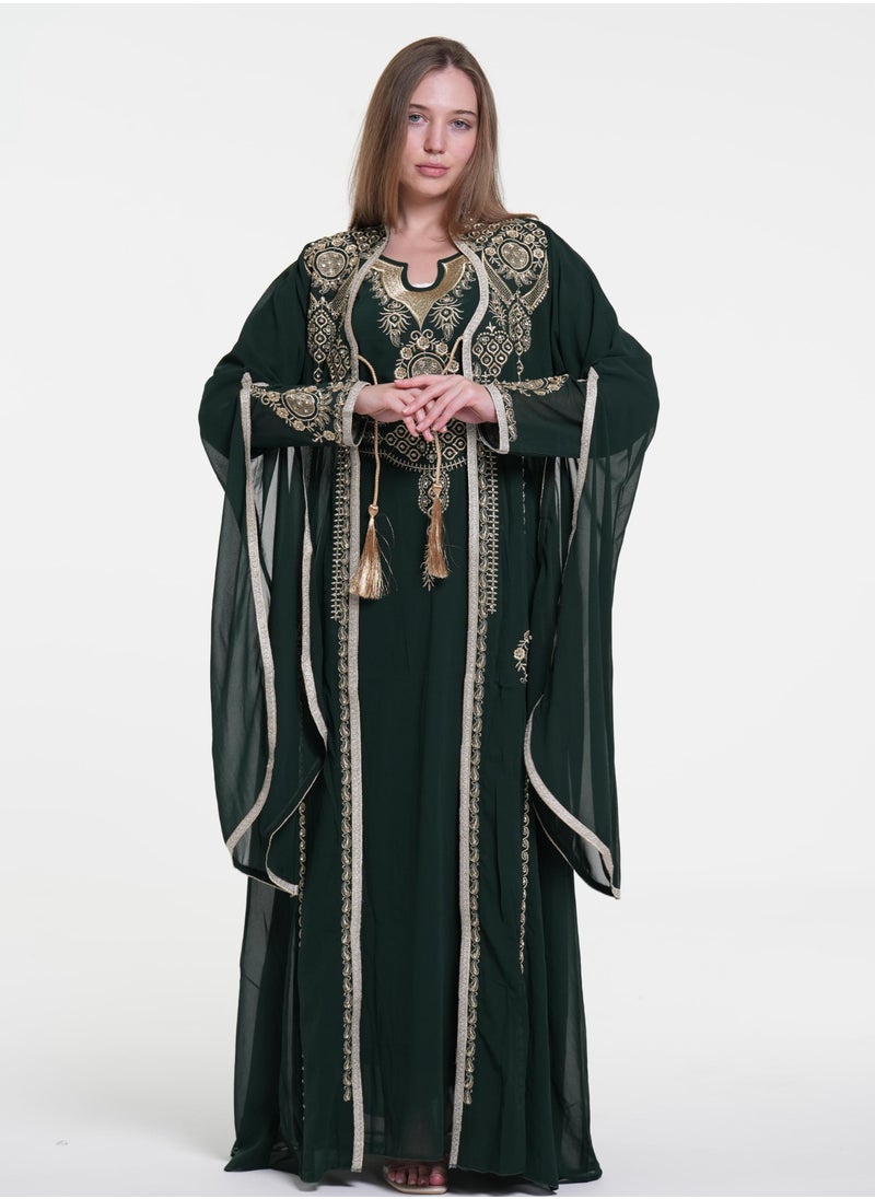 AL BENT AL SHARQIEH women kaftan , arabian dress , jalabiya  - Image 1