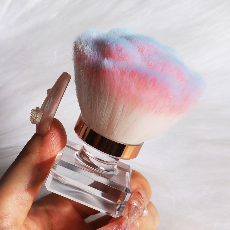 ANGNYA Nail Dust Brush for Acrylic Nails, Pink Rose Soft Brush Nail Art Dust Powder Remover Makeup Brushes Manicure Brush Clean Up Tools Nail Art Brush - Image 1