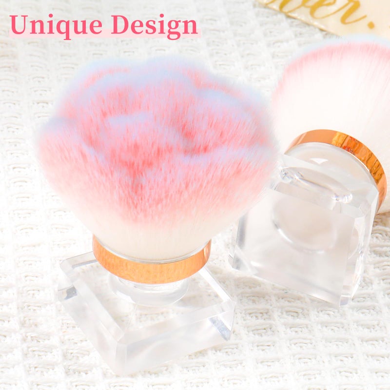 ANGNYA Nail Dust Brush for Acrylic Nails, Pink Rose Soft Brush Nail Art Dust Powder Remover Makeup Brushes Manicure Brush Clean Up Tools Nail Art Brush - Image 5