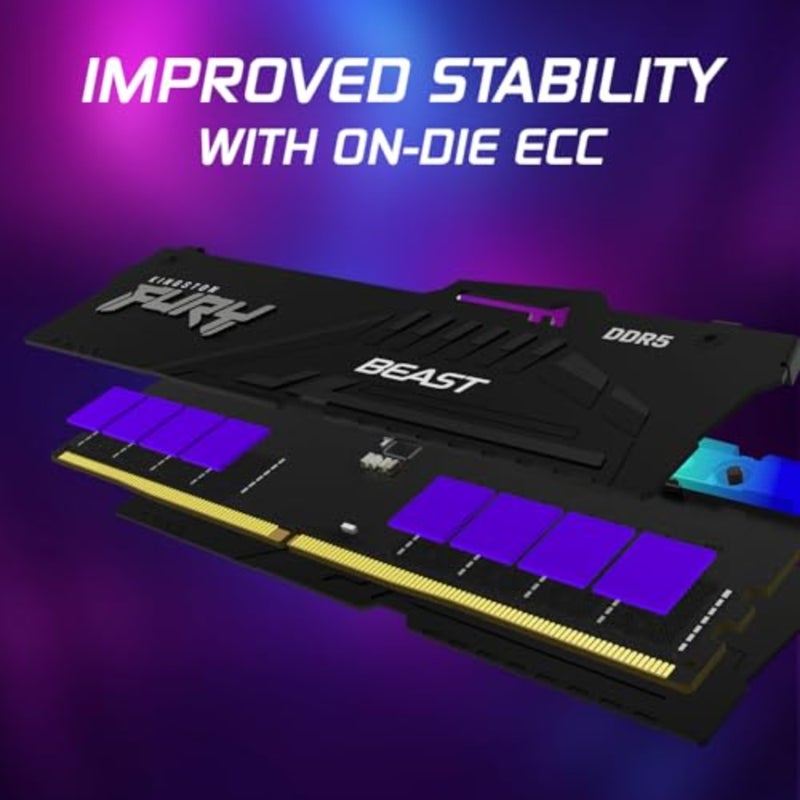 FURY Beast Black RGB EXPO 64GB 6000MT/s DDR5 CL30 DIMM مجموعة ذاكرة ألعاب سطح المكتب مكونة من 2 - KF560C30BBEAK2-64 - Image 2