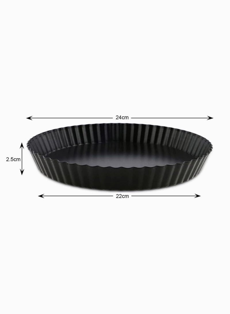 SYOSI Tart Pans, Non-sticks Quiche 9 Inches Removable Loose Bottom Tart Pie, Round Baking Dish Pan for Kitchen Cooking Baking 2 Pack - Image 3