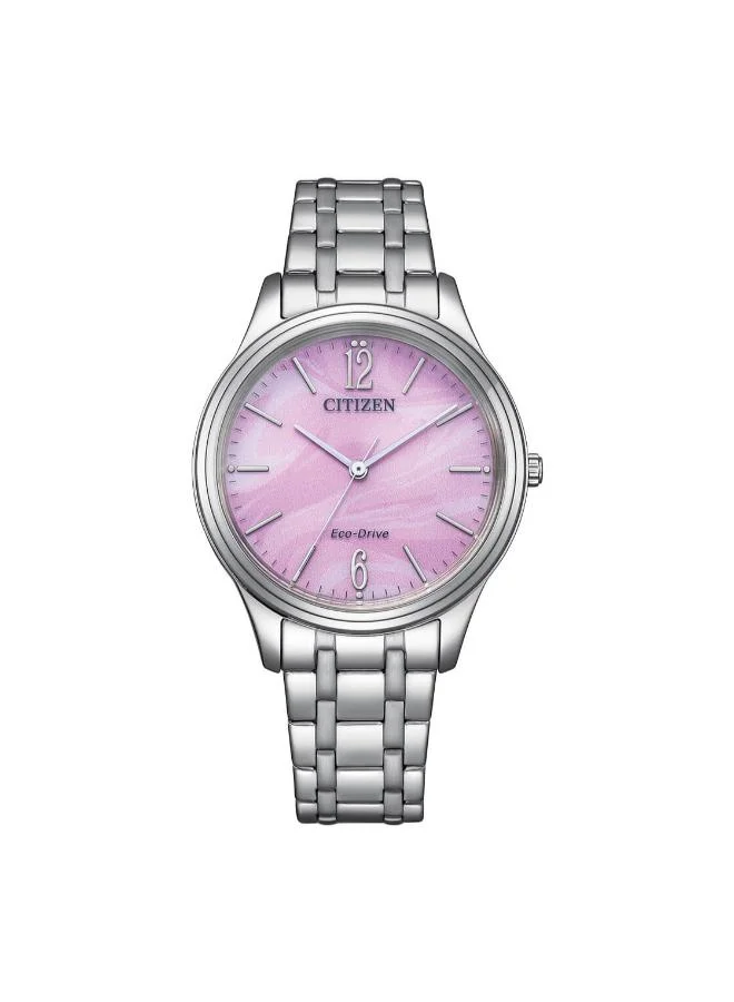 سيتيزن Women's Stainless Steel Strap Eco-Drive Women Watch EM0411-71X - 34 mm