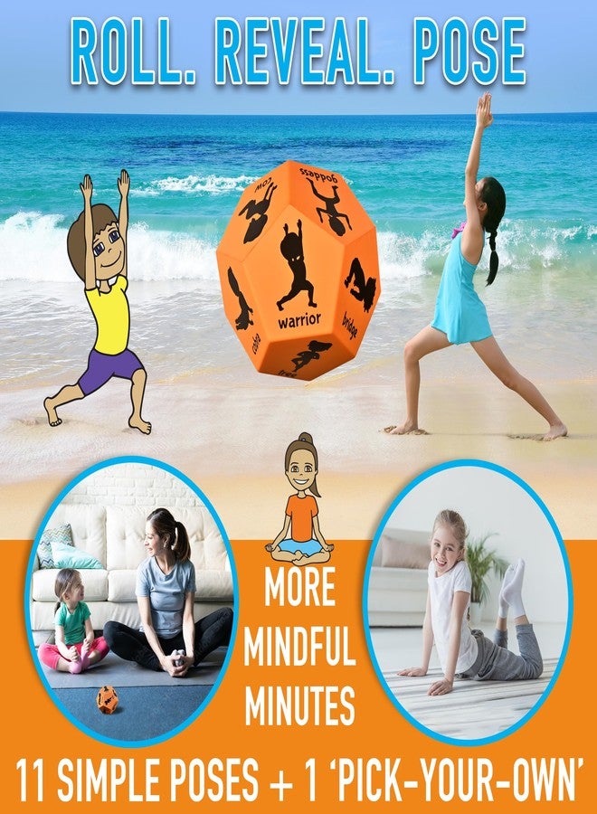 Covelico Yoga Dice - Yoga for Kids, Pose and Play Peaceful Kids Stretching Gymnastics Games and PE Equipment for Elementary School, Kindergarten, and Preschool, 12-Sided Foam Large Dice for Children - Image 3