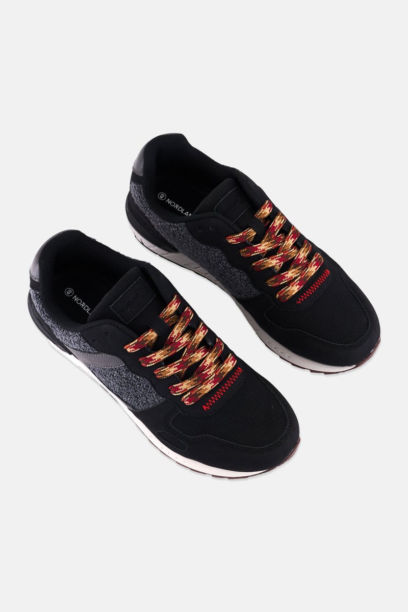 Nordland أحذية كاجوال للرجال برباط، سوداء - Image 4