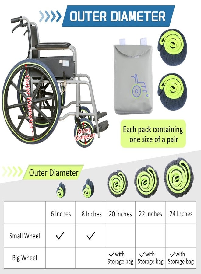 EHUCONELDEX Wheelchair Tyre Covers for Wheelchair Tires,Wheelchair Accessories Wheel Covers to Protect Floors Carpets (Blue, 24 Inches) - Image 4