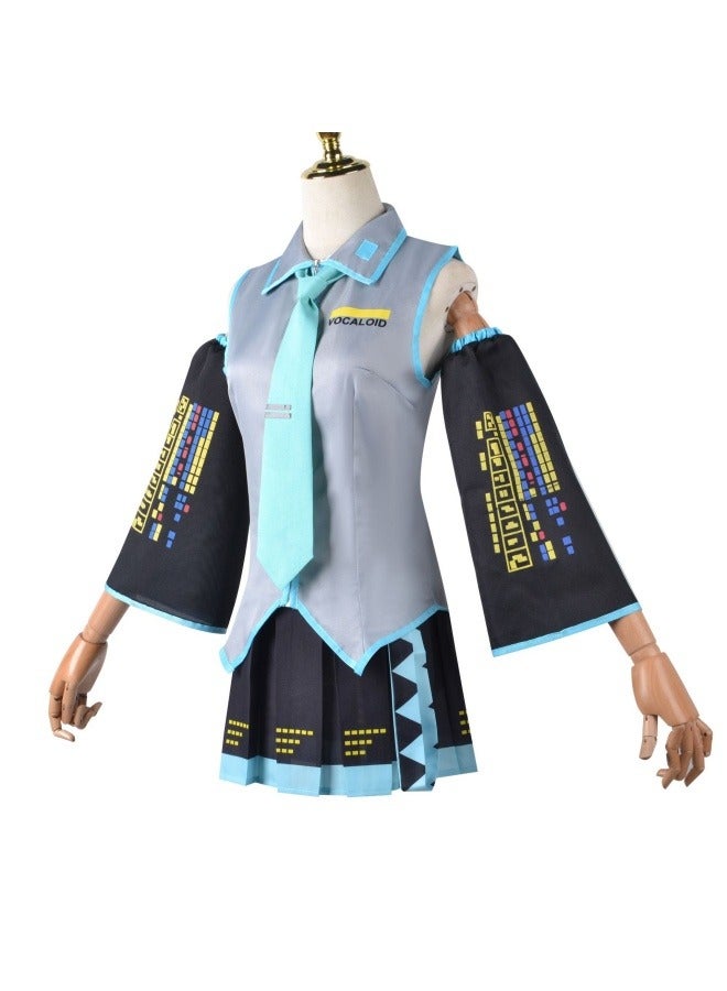 عام هاتسوني ميكو الملابس + شعر مستعار + غطاء الرأس كامل cossuit ثنائي الأبعاد أنيمي تأثيري دعوى الظاهري المعبود تأثيري مجموعة - Image 1