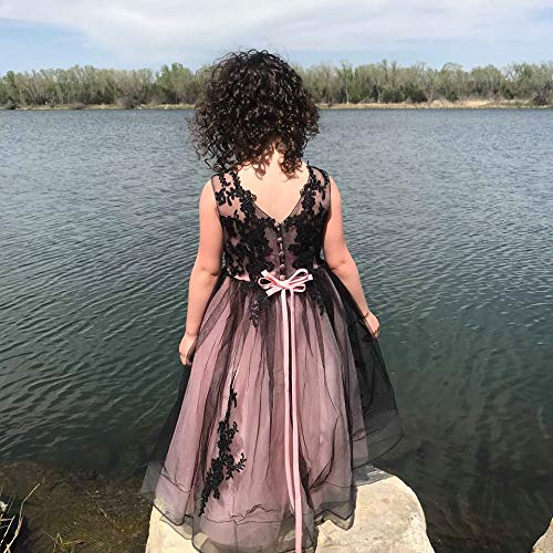 PLwedding Flower Girl Dress Kids Lace Applique Pageant Ball Gown Prom Dresses Picture Color 1 Size 8 - Image 4