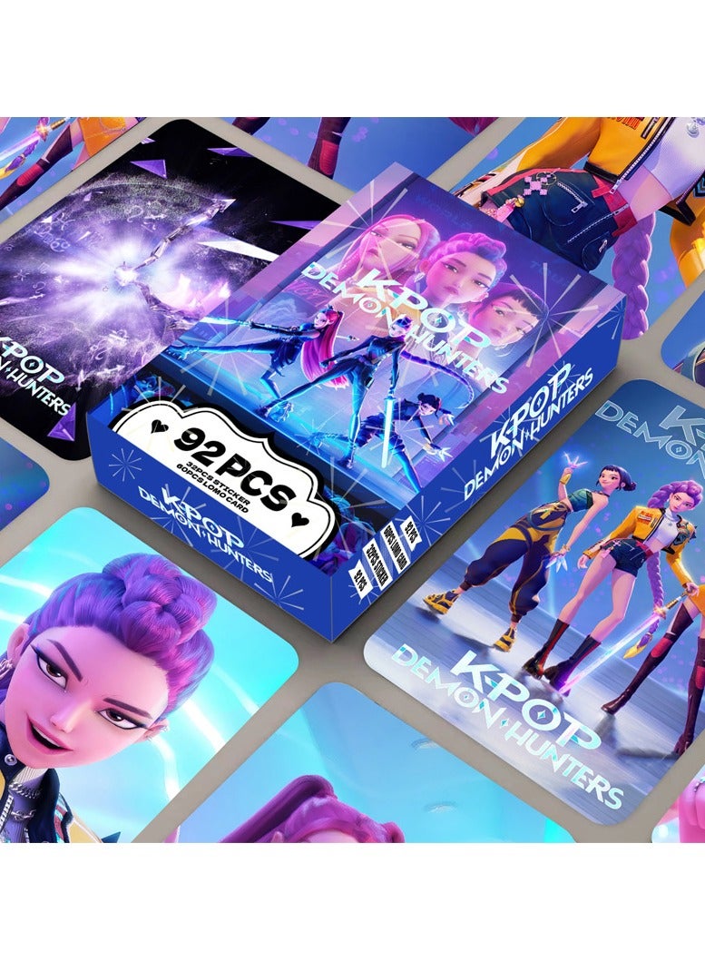92-Piece KPop Demon Hunters Photo Lomo Cards Stickers - Image 1