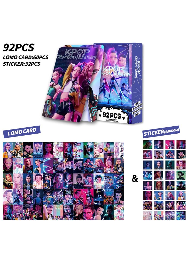 92-Piece KPop Demon Hunters Photo Lomo Cards Stickers - Image 2