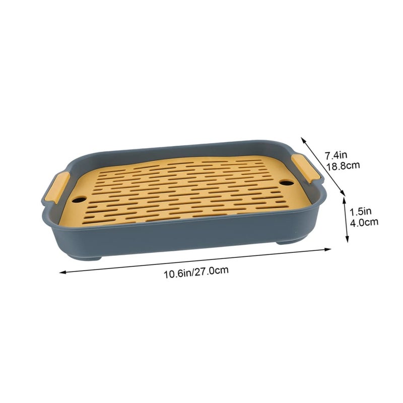 2 Pcs Washable Pet Litter Box for Hamsters Guinea Pigs with Filter Base and Fence Assorted Color - Image 3