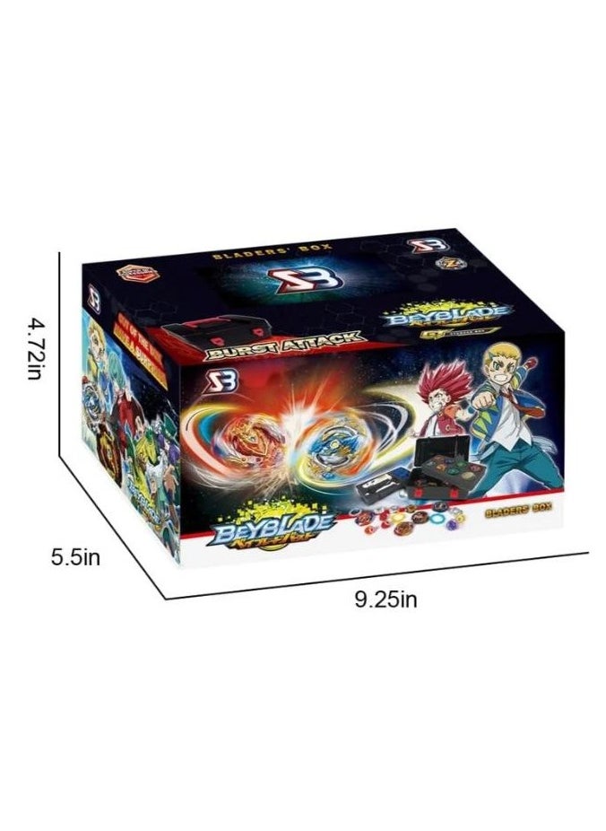 MARAH TOYS Purple Beyblade Beyblade Combat Launcher and Handle Set Storage Box Toy 8pcs Basic Spinning Barrel and 4 Launchers  - Image 2