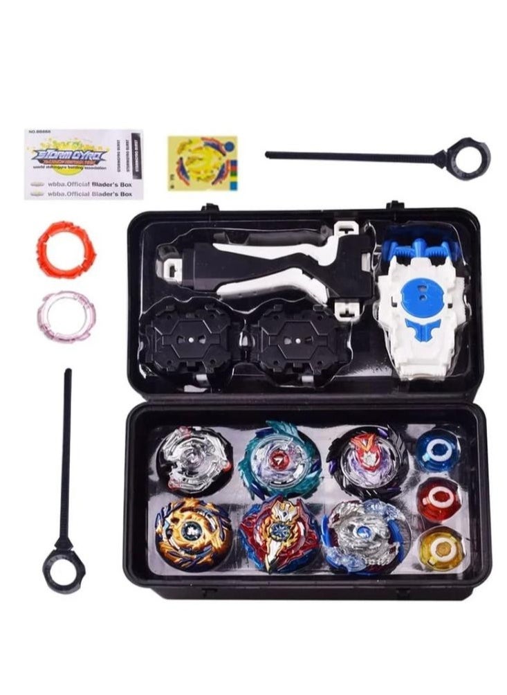 MARAH TOYS - Purple Beyblade Beyblade Combat Launcher and Handle Set Storage Box Toy 8pcs Basic Spinning Barrel and 4 Launchers - Image 1