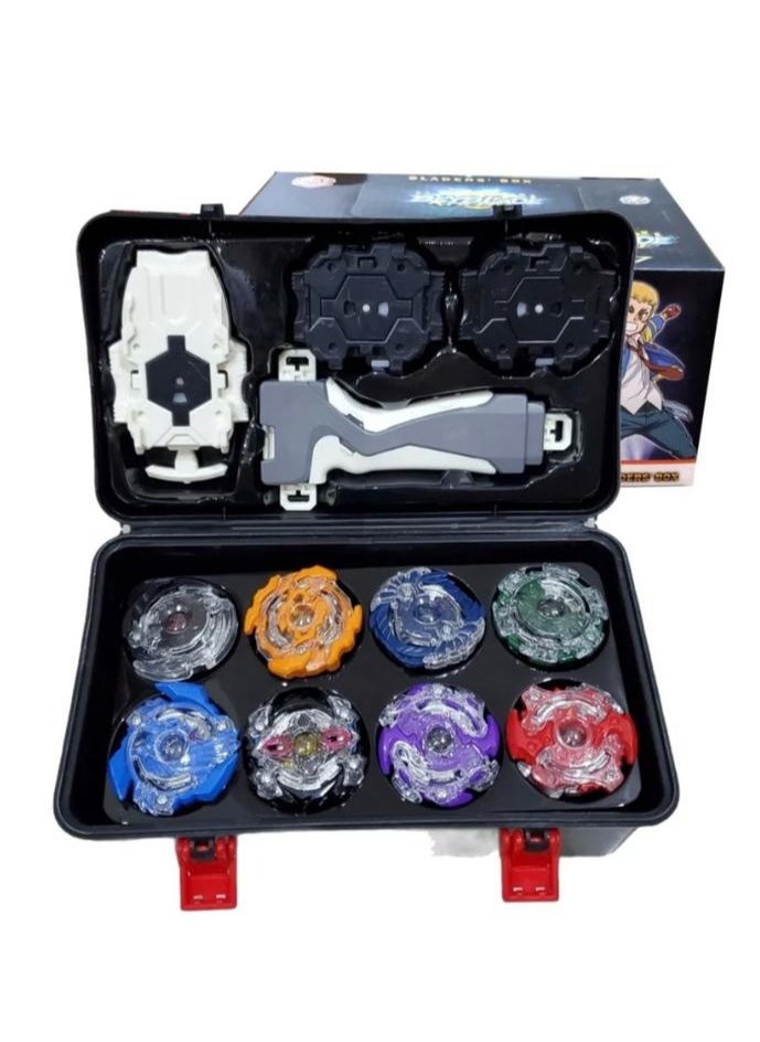 MARAH TOYS Purple Beyblade Beyblade Combat Launcher and Handle Set Storage Box Toy 8pcs Basic Spinning Barrel and 4 Launchers  - Image 3