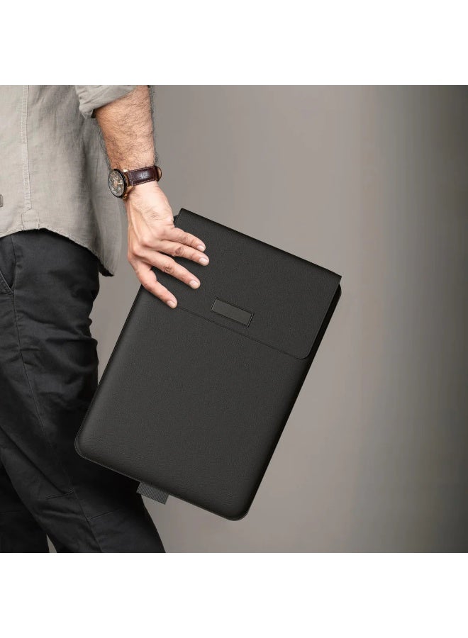Premium PU Leather Laptop Sleeve with Foldable Stand – Protective Laptop Case Cover for 13–15.6 Inch Notebook, Portable Desk Mat & Laptop Stand for Office, Travel & Home - Image 3