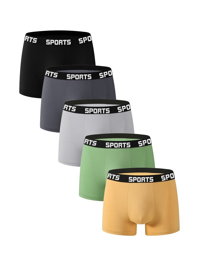 Zeemey 5 Pack Men's Sport Sort Boxer Briefs & Trunks,Breathable Stretch Cotton Moisture-Wicking Underwear,Modern Fit Low Rise - Image 1