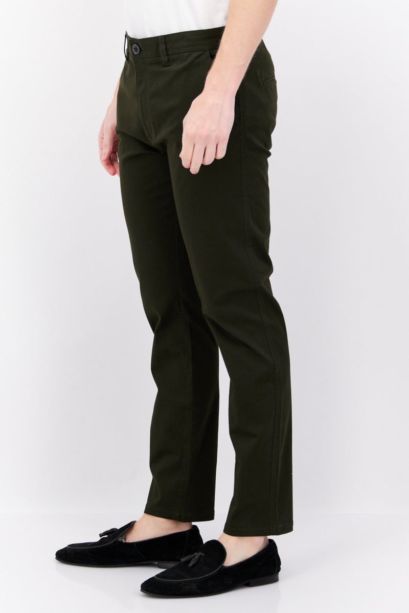 Foamtreads Men Regular Fit Solid Chino Pant, Dark Green - Image 2