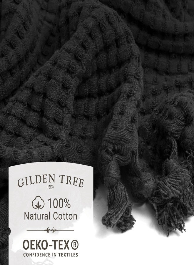 Gilden Tree منشفة يد مزخرفة من جيلدن تري، 20x35 كبيرة، سريعة الجفاف، 2 عبوة، نمط حديث (أسود باهت) - Image 2