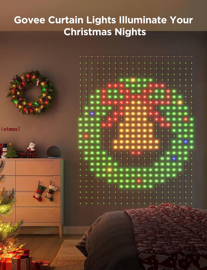 Govee أضواء الستائر من جوفي 2، 520 ليد، أضواء ستائر ذكية LED مع GIF AIGC DIY، غير قابلة للتوصيل، أضواء ملونة RGBIC متغيرة للأعياد للديكور الداخلي والخارجي، مقاومة للماء IP65، 4.9×6.6 قدم - Image 2
