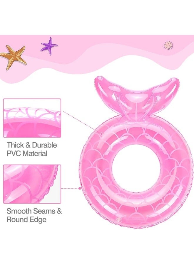 Inflatable Swimming Ring, Cute Pool Float Tube Decorations Swim Tubes Outdoor Pool Beach Water Floats Party Supplies Floaties for Children, Pink - Image 3