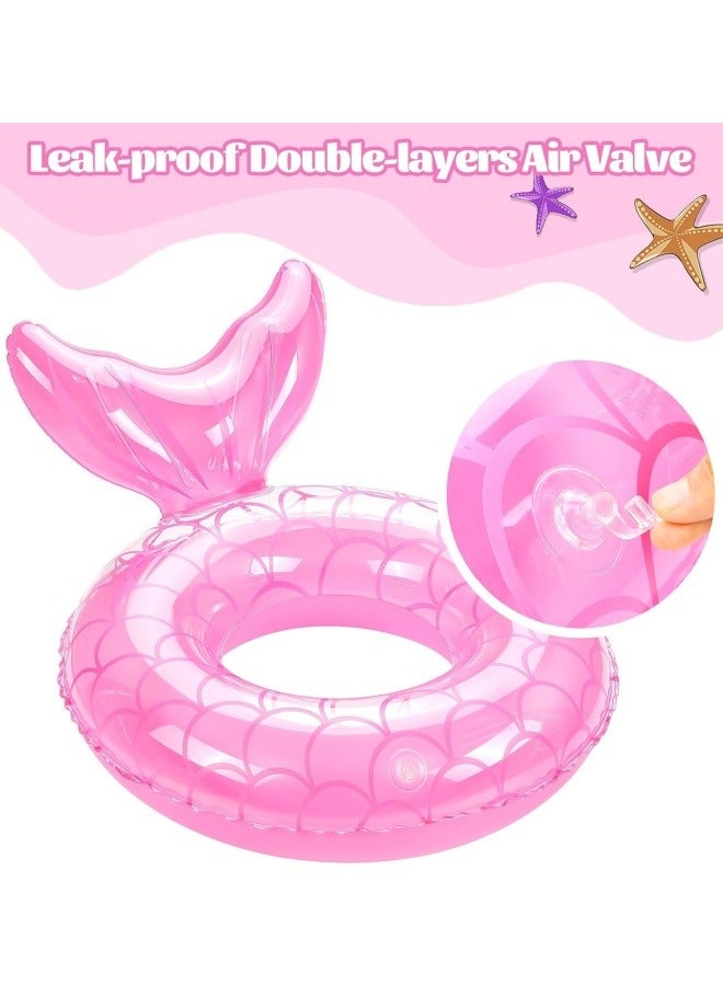 Inflatable Swimming Ring, Cute Pool Float Tube Decorations Swim Tubes Outdoor Pool Beach Water Floats Party Supplies Floaties for Children, Pink - Image 4