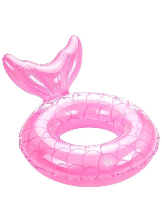 Inflatable Swimming Ring, Cute Pool Float Tube Decorations Swim Tubes Outdoor Pool Beach Water Floats Party Supplies Floaties for Children, Pink - Image 1