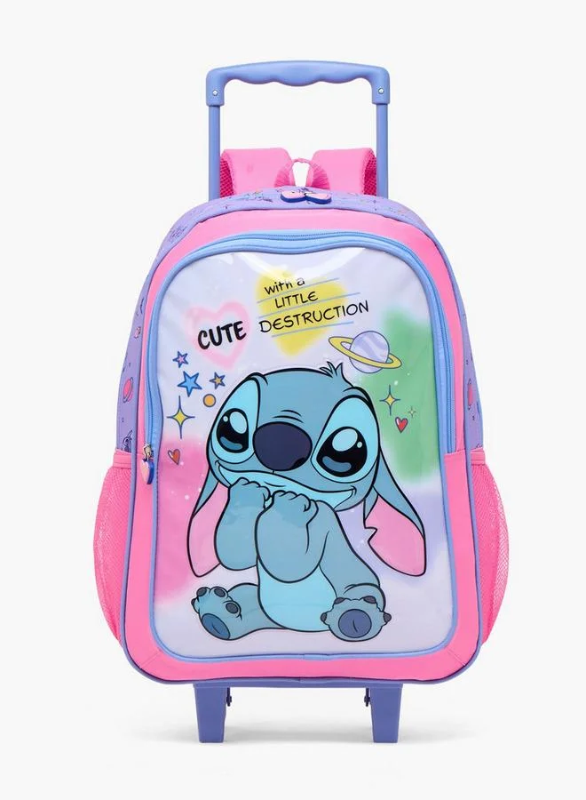 Disney Stitch 5-Piece School Trolley Bag Set For Kids 13+ Years With Lunch Box And Bottle