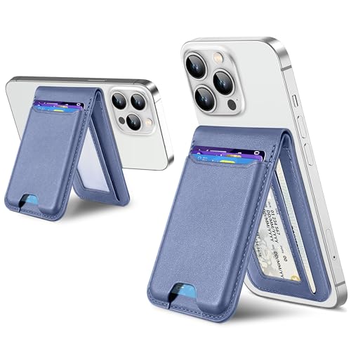 ExtreLife for Magsafe Wallet Stand Strong Magnetic Wallet for iPhone 171615141312 Series Magnetic Card Holder ID Window 6 Cards Holder Vegan Leather RFID Blocking Lavender Purple - Image 1