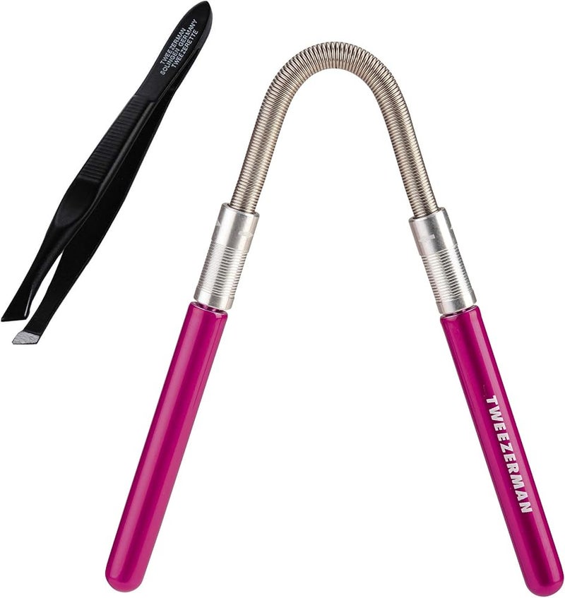 Tweezerman Smooth Finish Facial Hair Remover Pink - Easy and Gentle Facial Hair Remover for Women, Tweezerette Tweezer Included In Pack - Image 1