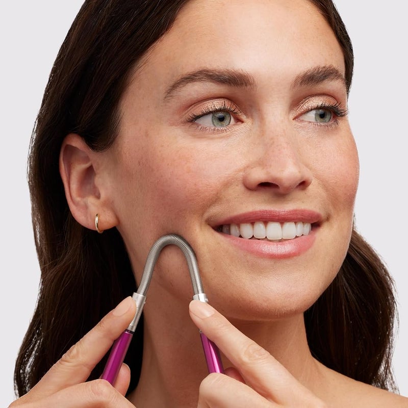 Tweezerman Smooth Finish Facial Hair Remover Pink - Easy and Gentle Facial Hair Remover for Women, Tweezerette Tweezer Included In Pack - Image 2